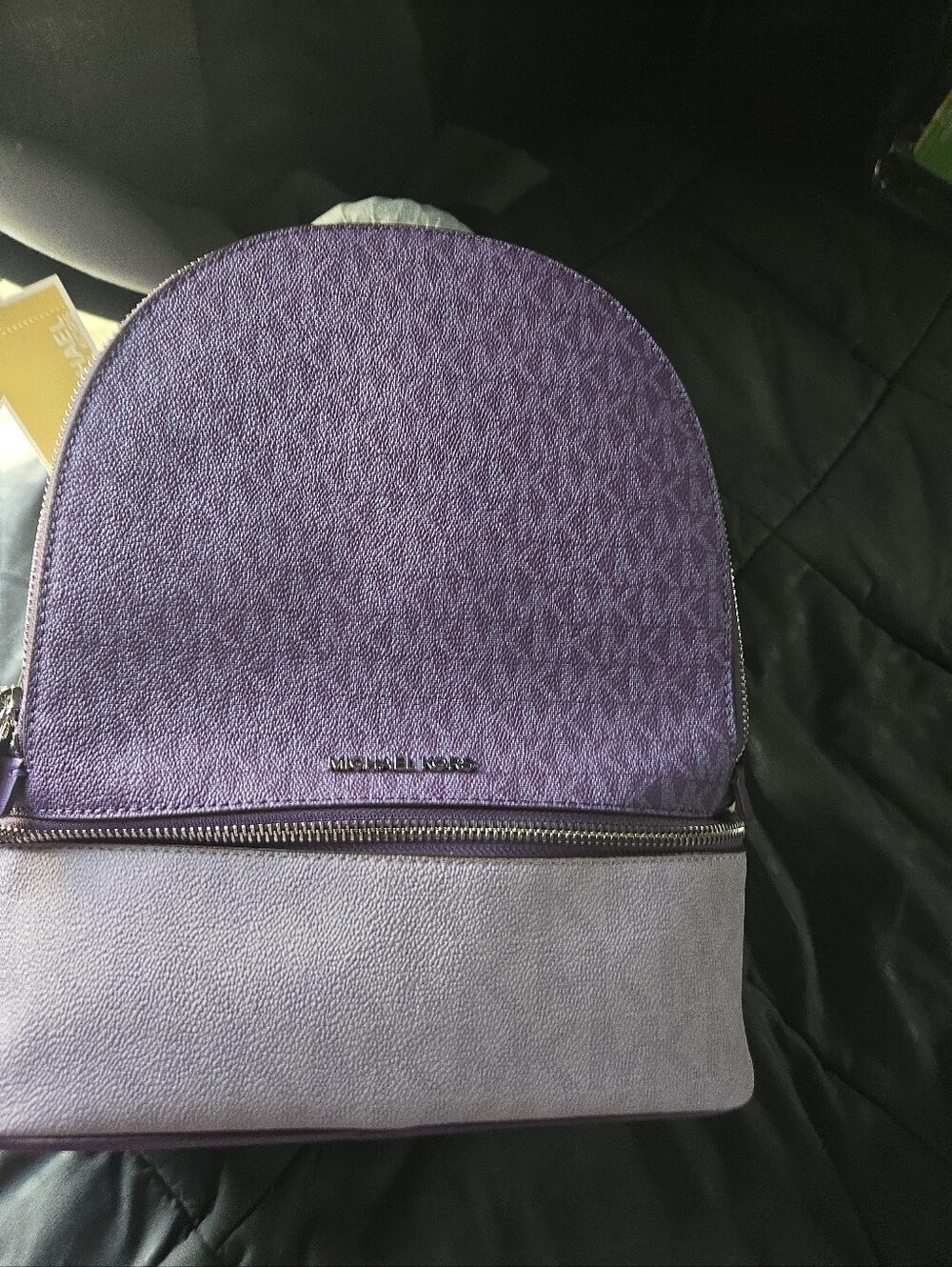 Michael Kors Purple and Gray Logo-Print Backpack